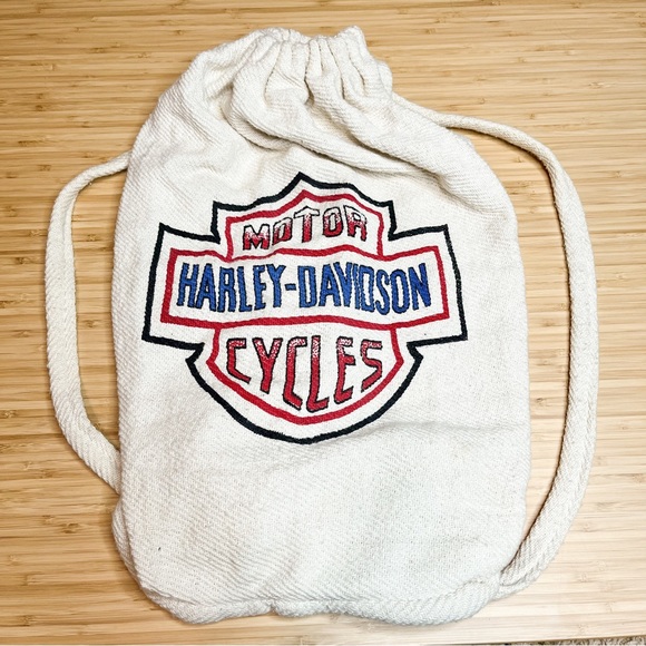 Harley-Davidson Handbags - ‘Harley Davidson’ Woven Knit Drawstring Backpack Bag